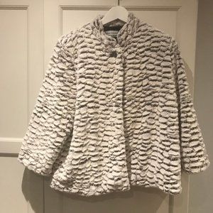 Alfred Dunner Faux Fur Jacket 14 Petite 3/4 Sleeve